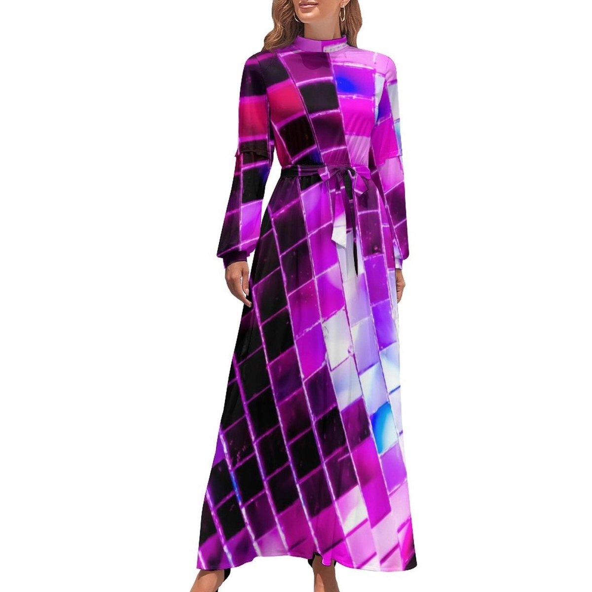 70er Jahre Discokleid Rosa