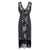 Schwarzes und silbernes Gatsby Spirit-Kleid