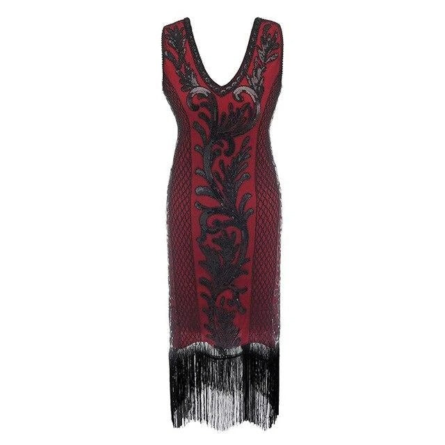 Rotes und schwarzes Gatsby Spirit-Kleid