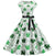 Vintage-Flare-Kleid mit weißen Punkten und Blumen