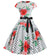 Mohnblumen-Vintage-Ausgestelltes Kleid