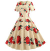 Vintage Flare Kleid Gelbe Blumen