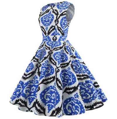 50er Jahre Kleid Schwarz und Blau