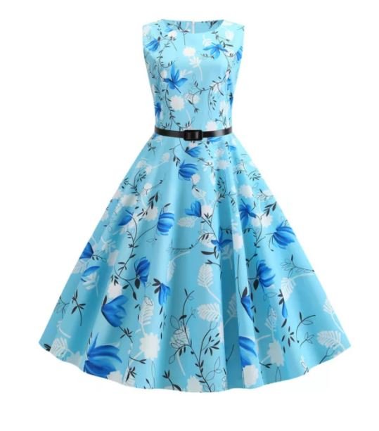Frühlings-Vintage-Flare-Kleid