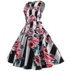 Ausgestelltes Kleid mit Vintage-Rosen