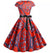 Ausgestelltes Vintage-Kleid mit roten Blumen