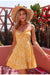 Gelbes Vintage Blumenkleid