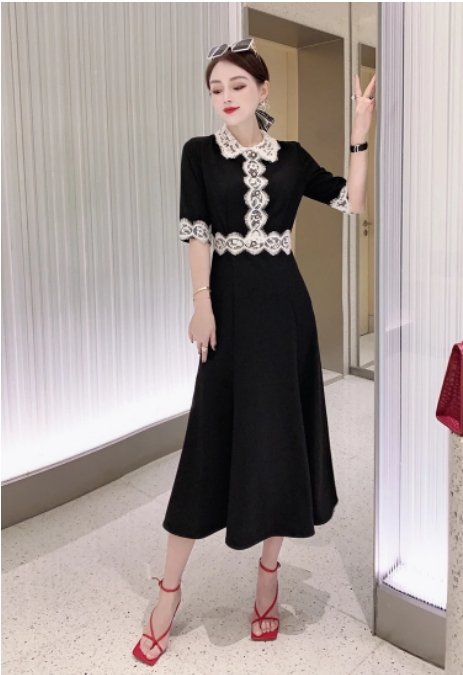 Vintage Schwarzes Etuikleid