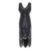 Gatsby-Kleid - Charleston Schwarz Silber