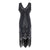 Gatsby-Kleid - Charleston Schwarz Silber