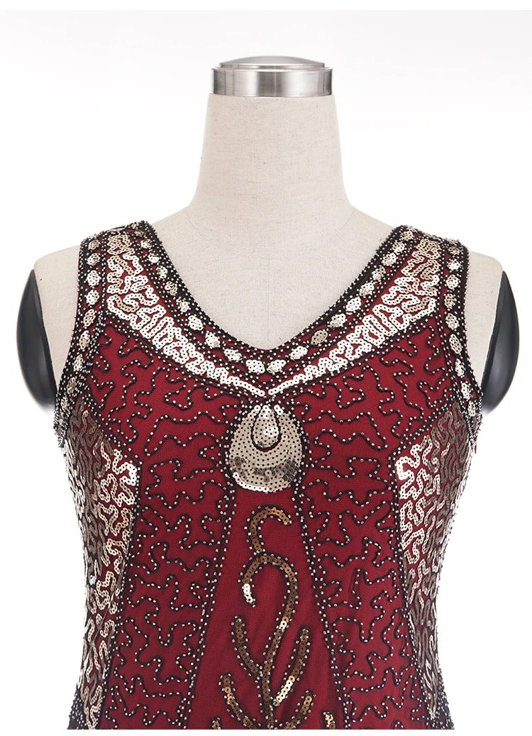 Gatsby-Kleid – Charleston-Rot