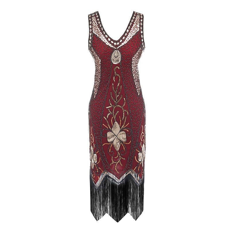 Gatsby-Kleid – Charleston-Rot