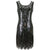 Kurzes Gatsby-Kleid in Schwarz und Silber