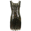 Schwarzes und goldenes kurzes Gatsby-Kleid