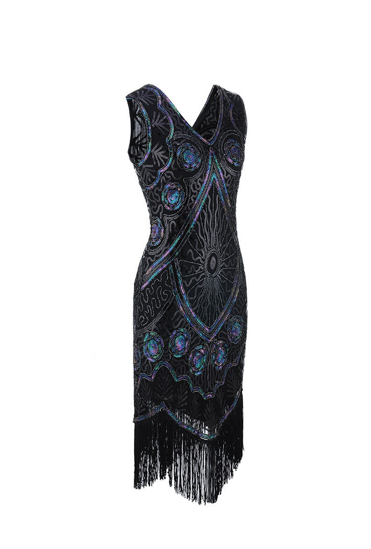 Schwarzes kurzes Gatsby-Kleid