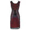 Kurzes rotes und schwarzes Gatsby-Kleid