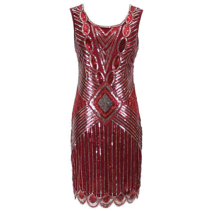 Rotes kurzes Gatsby-Kleid