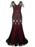 Burgunderrotes Haute Couture Langes Gatsby-Kleid