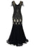 Schwarzes und goldenes Haute Couture Langes Gatsby-Kleid