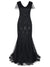 Schwarzes langes Gatsby-Kleid der Haute Couture
