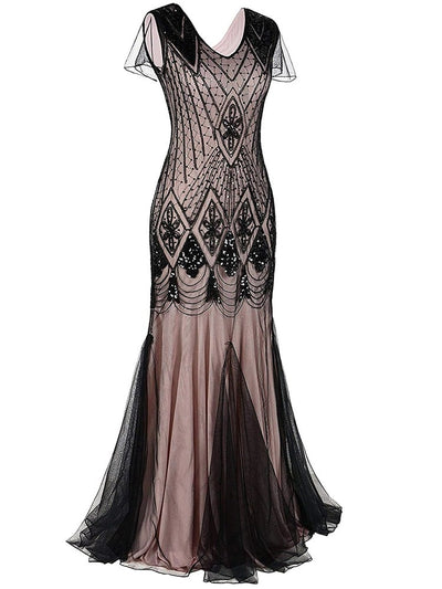 Rosa Haute Couture Langes Gatsby-Kleid