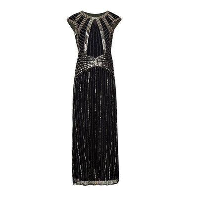 Langes schwarzes Gatsby-Kleid