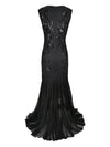 Langes Gatsby-Kleid – Retro-Chic-Schwarz