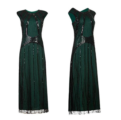 Grünes langes Gatsby-Kleid