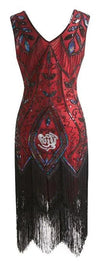 Rotes Gatsby-Federkleid