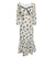 Khakifarbenes Vintage-Maxikleid mit Blumenmuster