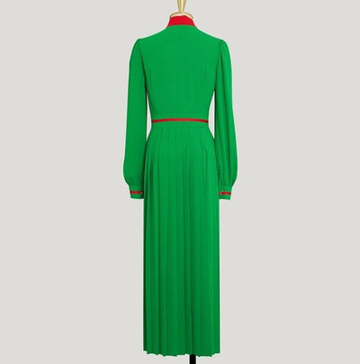 Vintage Langarm Maxikleid