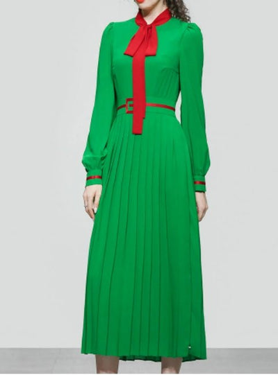 Vintage Langarm Maxikleid