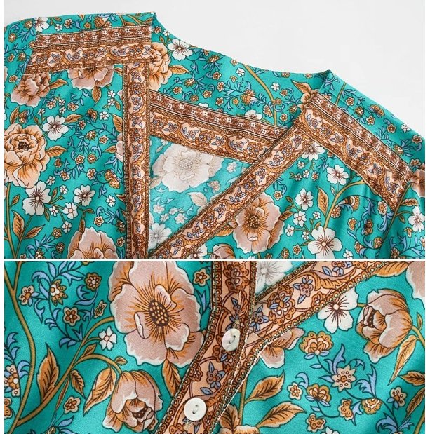 Maxikleid im 70er-Jahre-Stil