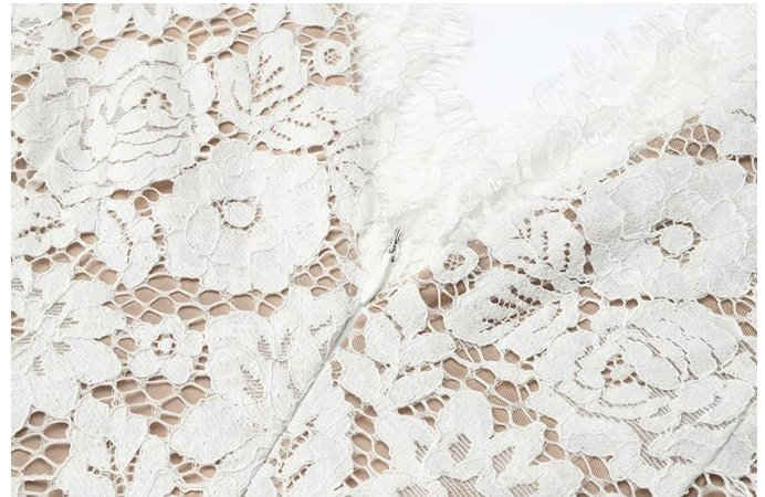 Vintage weißes Spitzenhochzeitskleid