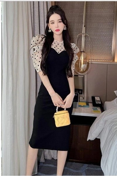 Vintage Polka Dot Midikleid