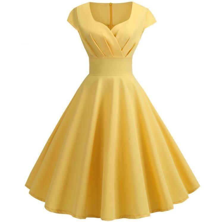 60er Jahre Bustierkleid Gelb