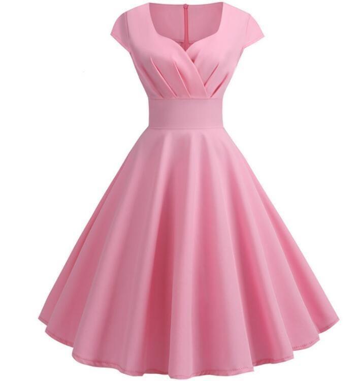 Trägerloses 60er-Jahre-Kleid in Rosa