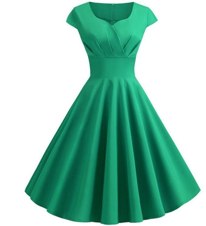 Grünes Vintage Midikleid