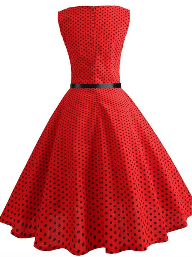 Rotes 50er-Jahre-Pin-Up-Kleid