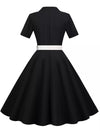 Schwarzes Retro-Kleid im 50er-Jahre-Stil