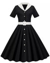 Schwarzes Retro-Kleid im 50er-Jahre-Stil