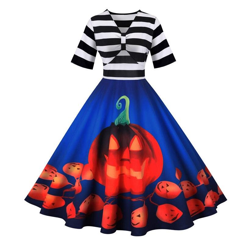 Blaues Halloween-Retro-Kleid