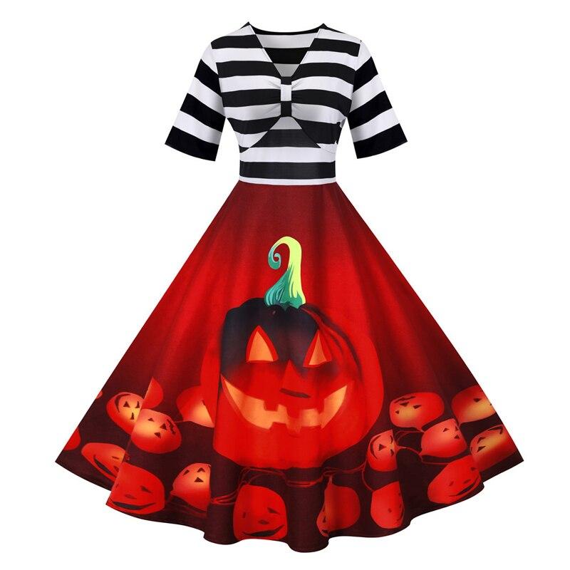 Burgunderfarbenes Halloween-Retro-Kleid