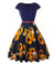 50er Jahre Rockabilly Kleid Blau