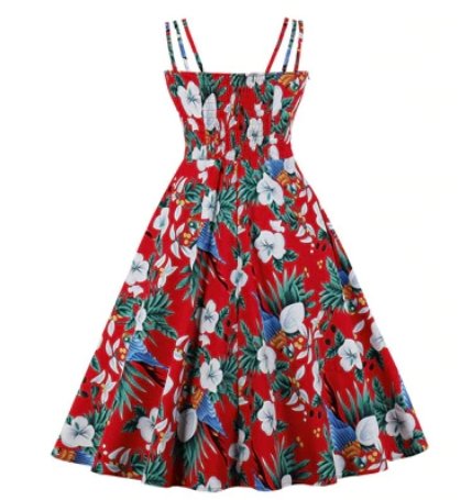 50er Jahre Rockabilly Kleid Rot
