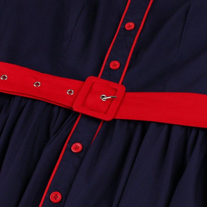 Marineblaues Rockabilly-Kleid