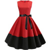 Rotes und schwarzes Rockabilly-Kleid