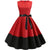 Rotes und schwarzes Rockabilly-Kleid