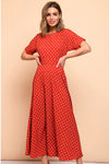 Rotes gepunktetes Vintage-Kleid