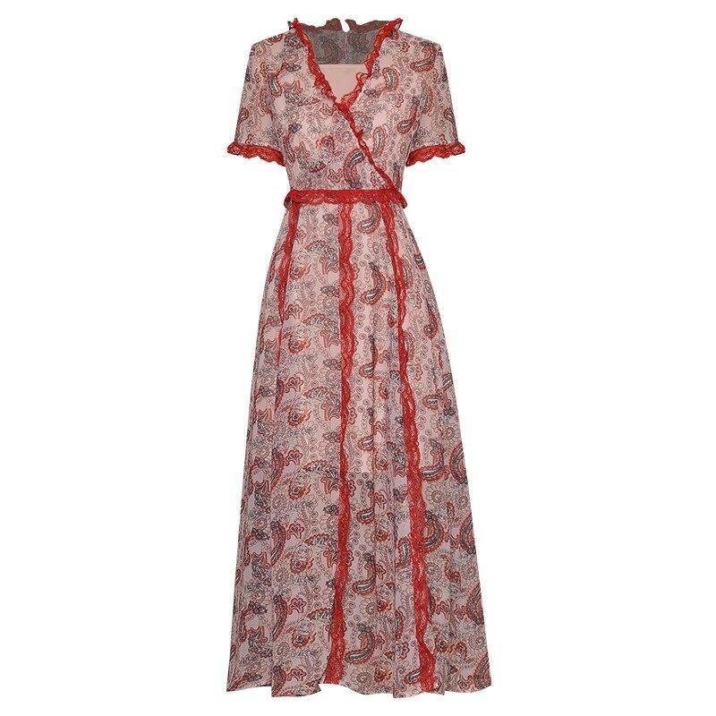 Rotes Vintage Spitzenkleid